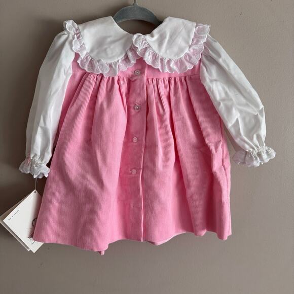 Beatrix Potter Original Pink Embroidered Peter Rabbit Dress 6-9 Baby Girl New - Picture 2 of 9